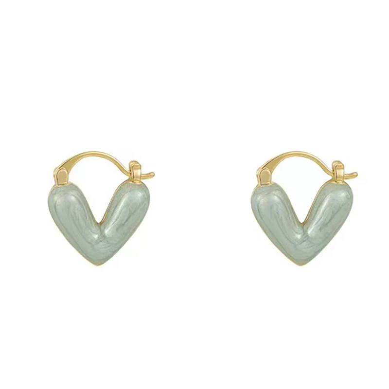 2023 New Design French Romantic Flowing Enamel Heart Pendant Earrings For Women‘s Sweet Romantic Jewelry Fashion Accessories