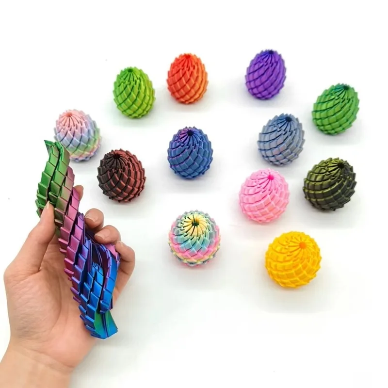3D Printed Dragon Egg Figurine Ornament Twist Stress Relief Fidget Ornament Creative Desktop Decompression Toy Adults Party Gift