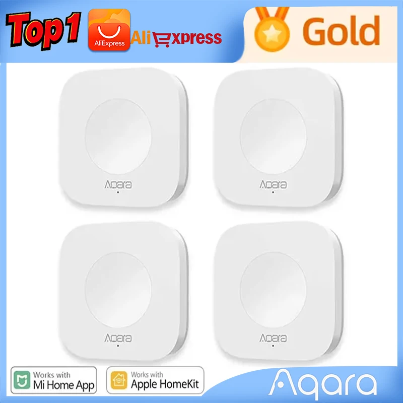 Sensore Aqara Smart Wireless Mini Interruttore Chiave Connessione Zigbee Pulsante di controllo remoto con un tasto Sicurezza domestica Mihome Homekit