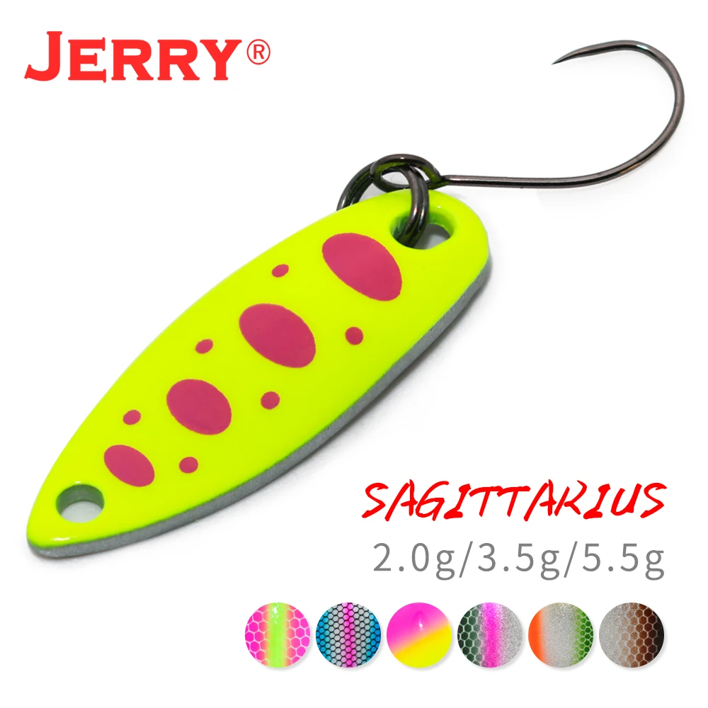 Jerry Fishing Lures Stream & Area trota cucchiai piccoli filatori leggeri ami singoli di alta qualità esche dure