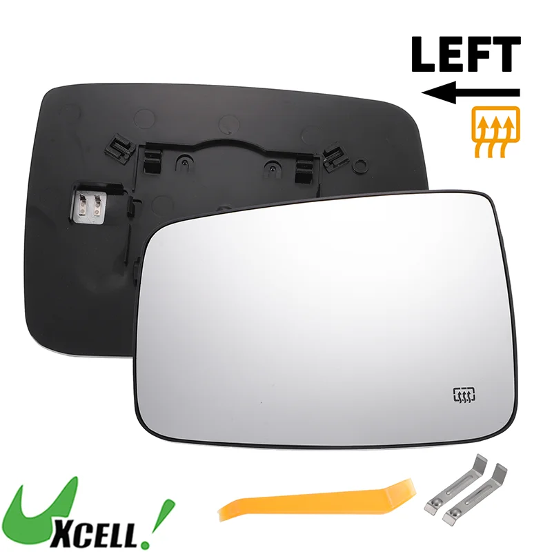 UXCELL Auto Car Left Driver Side White Mirror Glass w/ Back Heated for Dodge for Ram 1500 2500 2009-2018