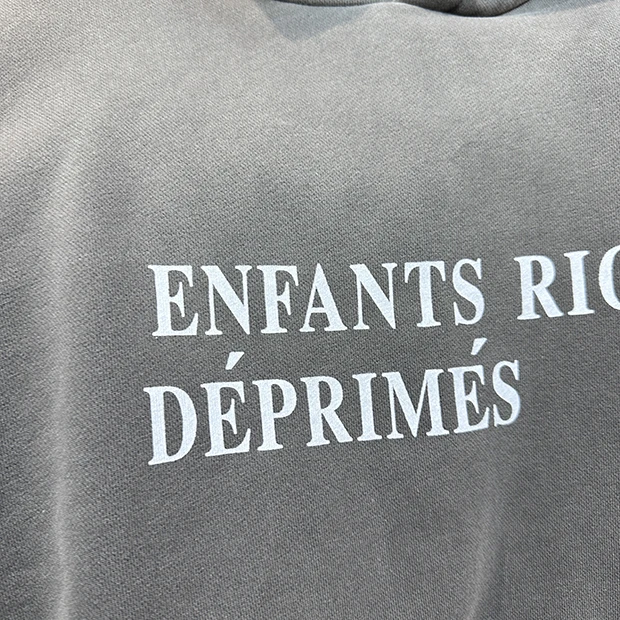 Grey Gradient Tie Dyeing Enfants Riches Deprimes Hoodies Fleece Washed Letter Vintage High Streetwear Men Women ERD Sweatshirts