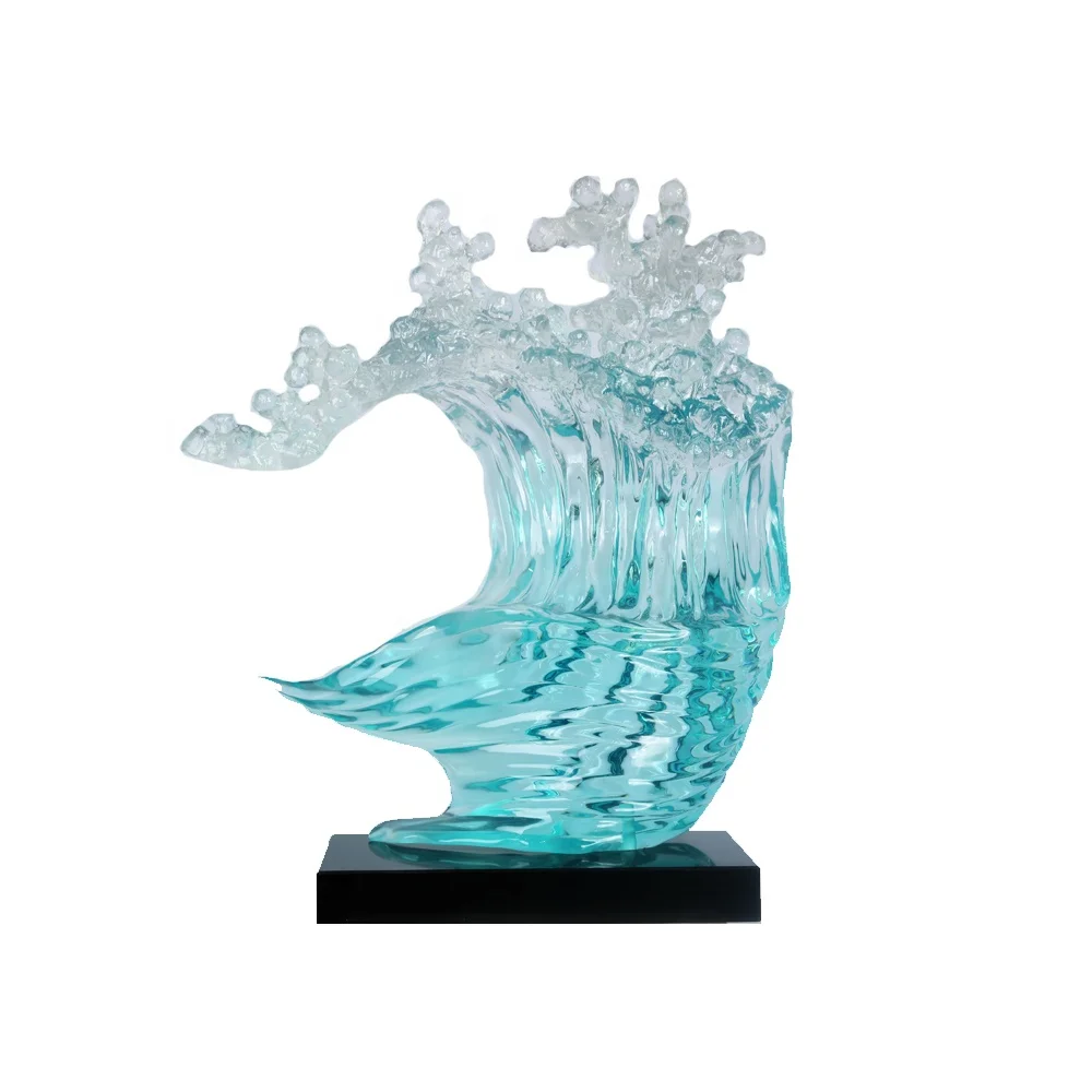 

clear Epoxy resin sculpture custom light blue