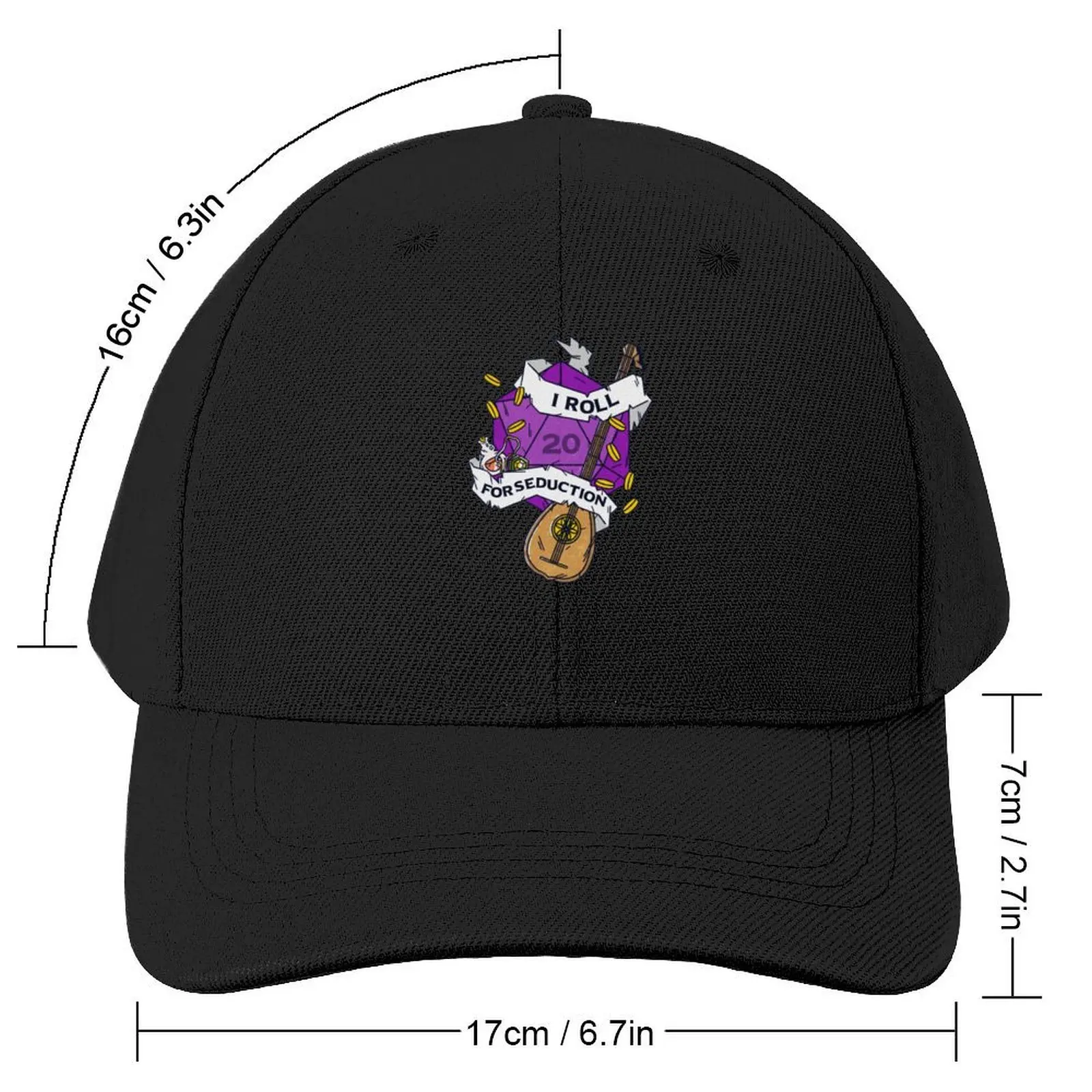 Tabletop RPG Bard - I Roll For Seduction Baseball Cap Hood western Hat Brand Man cap Men's Hats Women's