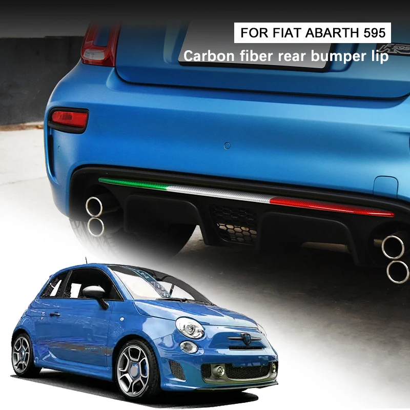 For Fiat Abarth 595 Car Rear Bumper Decorative Protection Sticker Car Exterior Carbon Fiber Modification Accessories