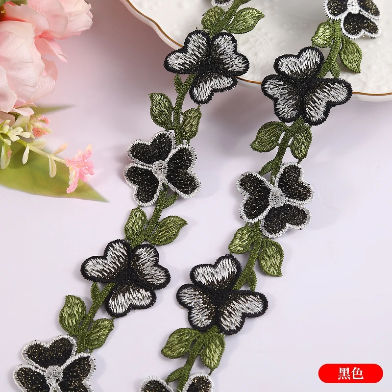 45yards Various Colors Water Soluble Flower Lace Trim Wedding Dress Lace Applique DIY Clothing Accessories Sewing Supplies