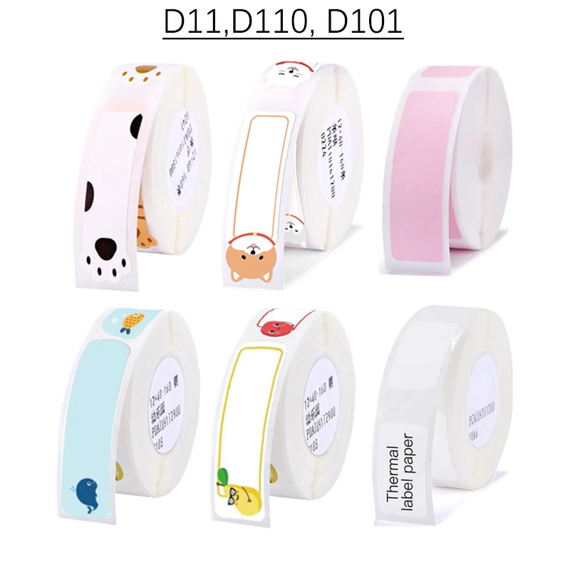 D11 D101 D101 Label White Colorful Price Label Transparent Label Date Tag Thermal Paper Kitchen Storage Office Category Label