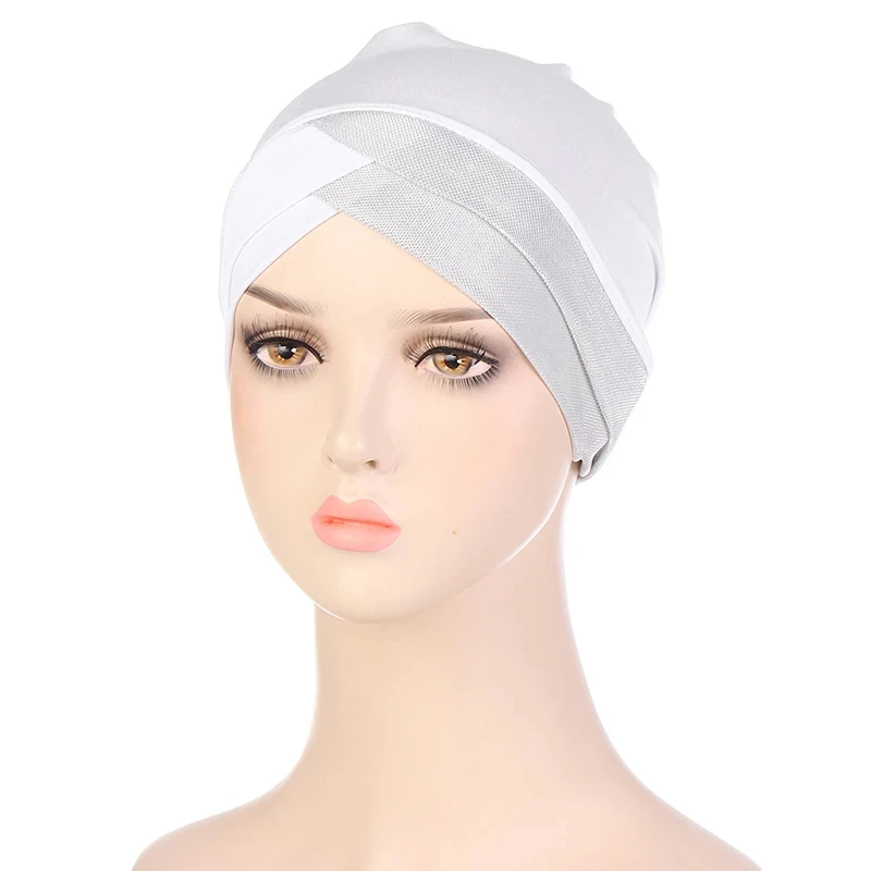 Muslim turban Forehead Cross For Women islamic Inner hijab Cap Islamic UnderScarf Arab wrap head Scarves Hijab turbante mujer