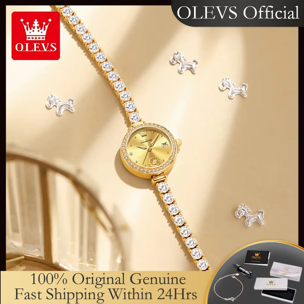 OLEVS 2998 Original Full Diamond Bracelet Wristwatches for Woman Auto Date Waterproof  Elegant Luxury Quartz Women's Watches New
