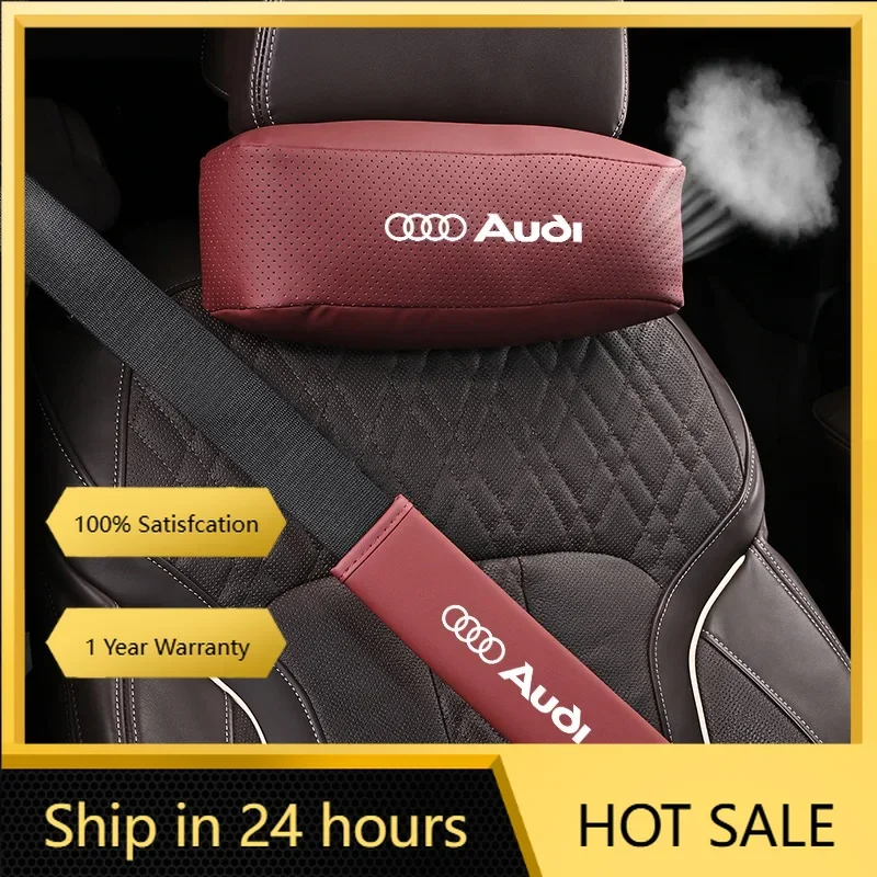

2025 Hot Car Seat Headrest Neck Pillow Seat Belt Cover Shoulder Protector Pad For Audi A1 A2 A3 A4 A5 A6 A7 A8 Q1 Q2 Q3 Q4 Q5 RS