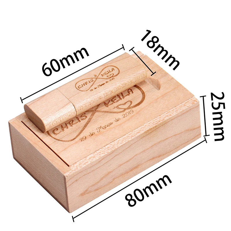 JASTER Free Custom Logo USB 3.0 Flash Drive 128GB Wooden Shell Memory Stick 64GB Laser Custom Pen Drive 32GB Creative Pendrive