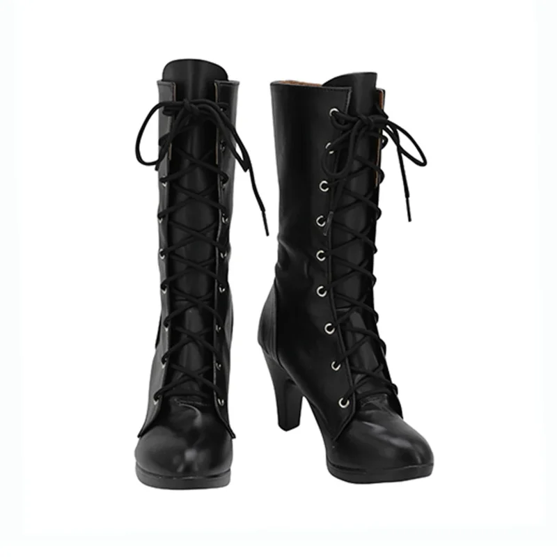 FF7 Rebirth Tifa Lockhart Cosplay Fantasy Shoes stivali neri Anime Game Final Fantasy VII Costume travestimento accessori donna Prop