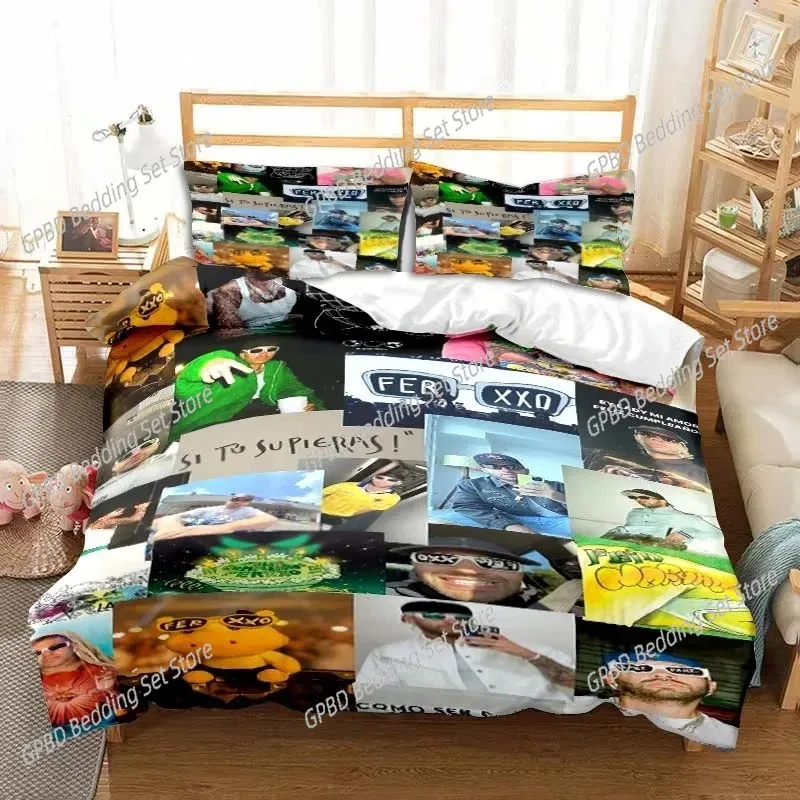 

3D Print Ferxxo Feid Rapper 3D Bedding Set Duvet Cover Pillowcases Single Twin Full Queen King Size Home Decor Quilt Boys Gift