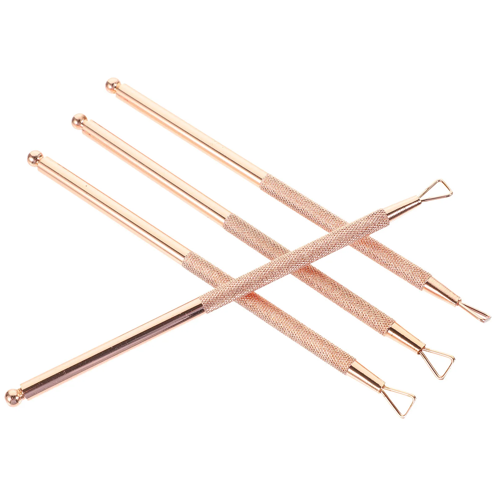 4Pcs Nail Art Pusher Stainless Steel Triangle Cuticle Peeler Remover Tool for Polish Dead Skin Removal