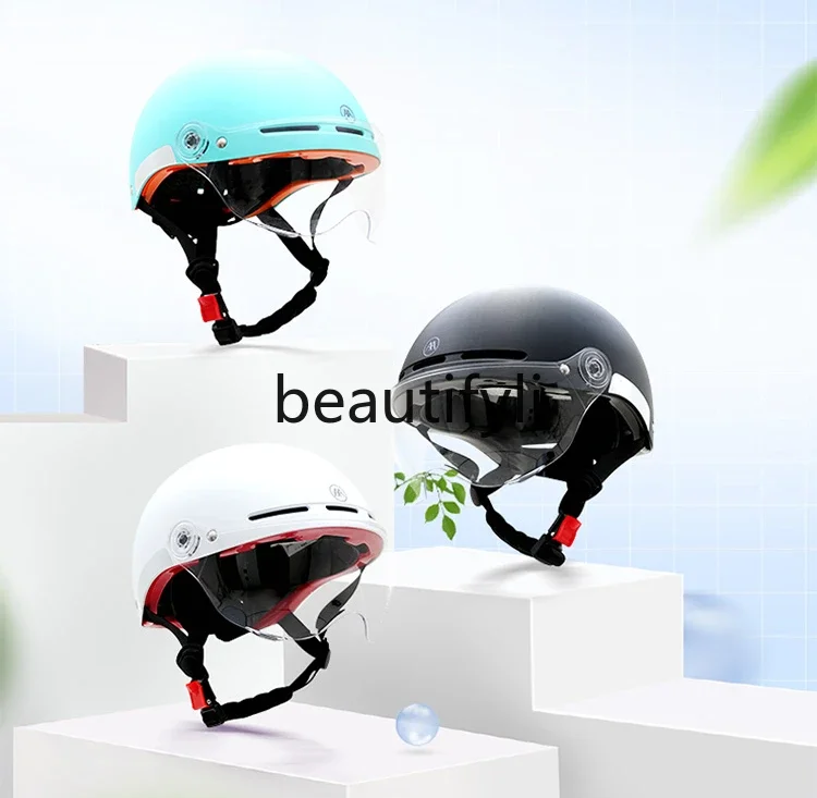 New national standard 3C minimalist four-season lightweight universal adult riding electric vehicle safety helmet