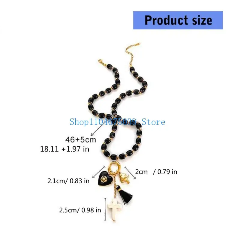 5ASD القوطية القوطية الصلبان قلادة القلادة سلسلة من الفولاذ المقاوم للصدأ من الفولاذ المقاوم للصدأ #6