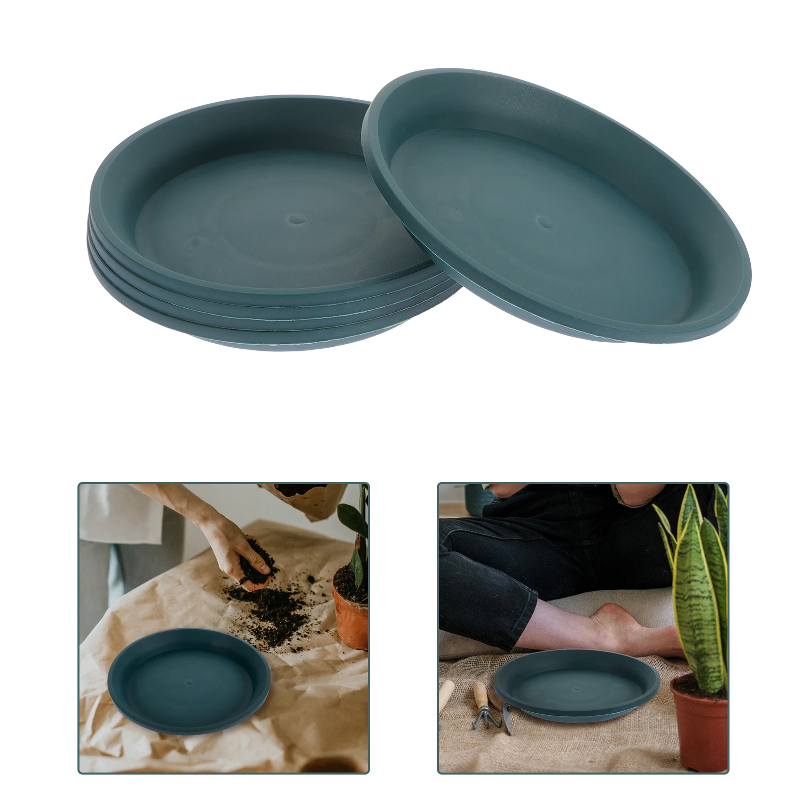 

5pcs Flowerpot Tray Round Plant Pot Water Plastic Gardening Pot Leakproof Balcony Supplies Reusable Flowerpot Base