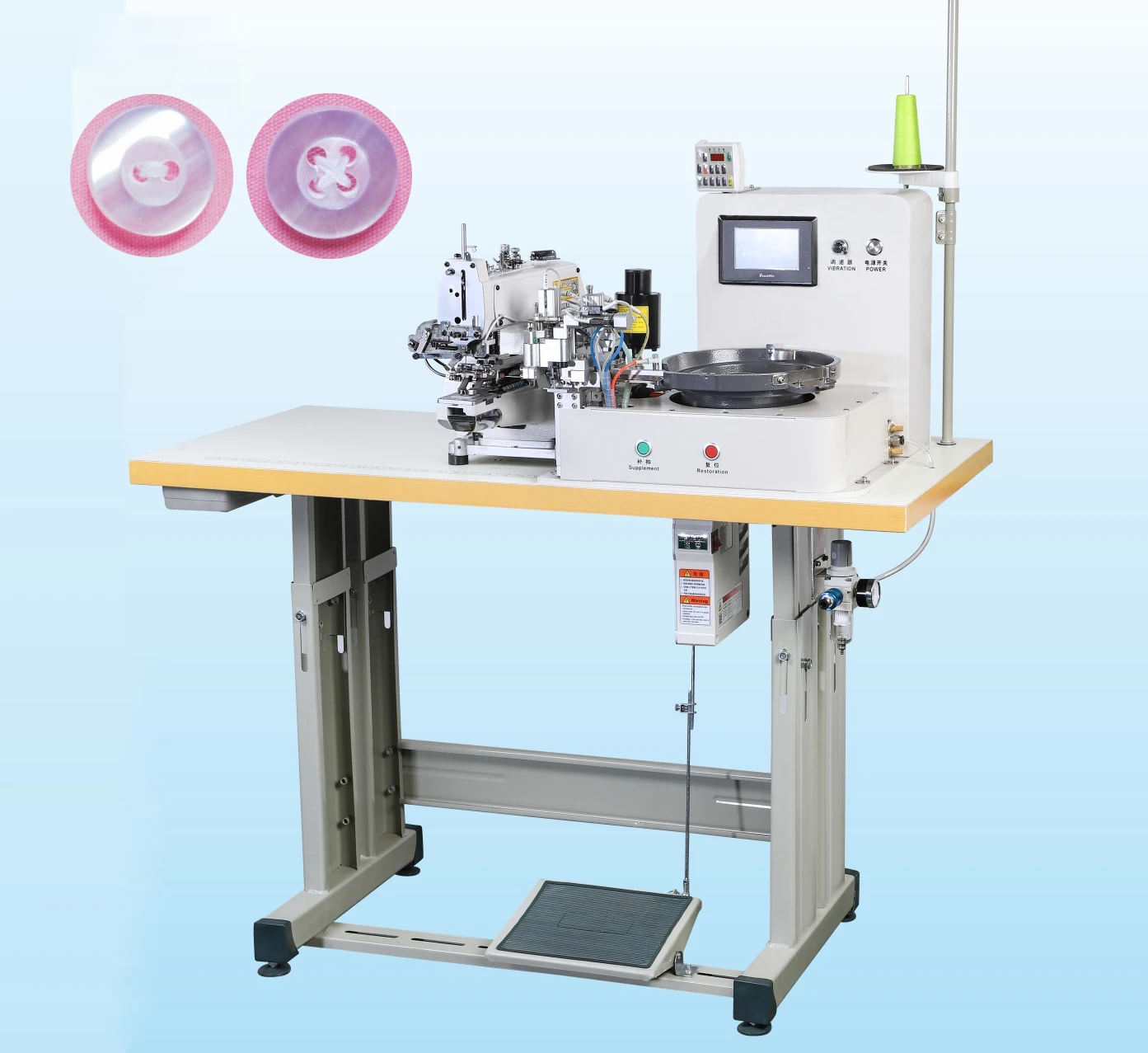 

QK-968-1 automatic fabric plastic flat button feeding & making sewing machines price