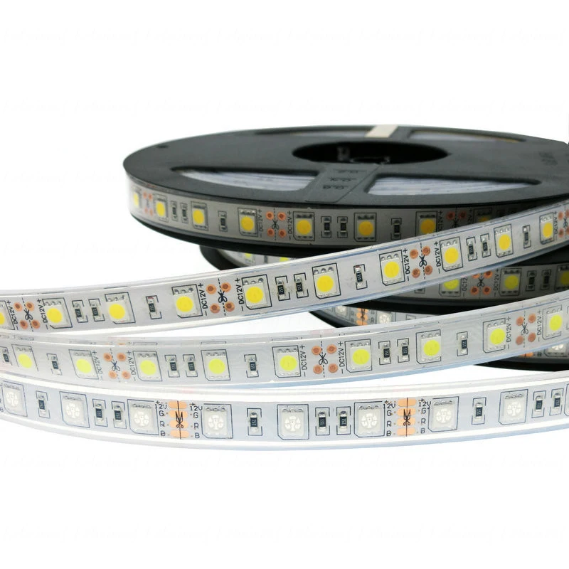 5M 300LEDs LED Rainproof Strip IP67 Sleeve 5050 SMD DC 12V Outdoor RGB W WW Warm White 60 Lights/M Waterproof Lamp Bar Lighting