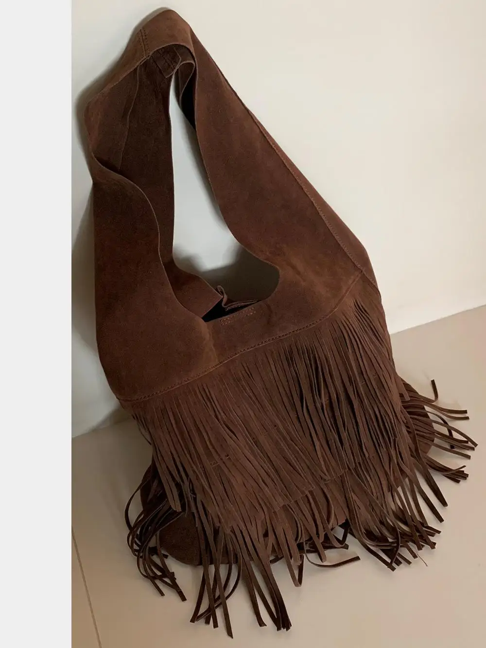 

Vintage Frosted Suede Fringed Women Bag With Autumn And Winter High-end Feel Large Capacity Single Shoulder Bag For Women Trendy