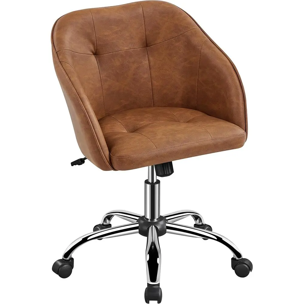 

Home Oice Desk Chair Vanity Chair with Back Small Leather Computer Chair with Swivel Wheels ern Accent Armchair or Oice Bedroom