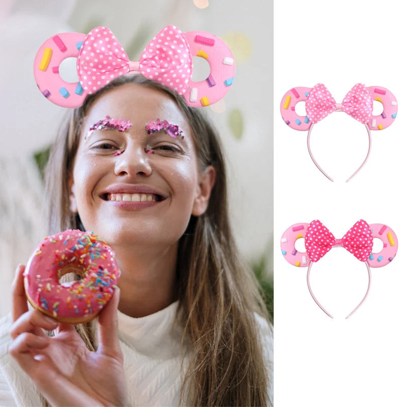 

Classical Mouse Ear Headband For Women Embroidery Sequin Bow Girls Hairband Party Festival Park Trip Kids DIY Hair Accessories