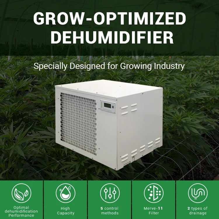 Hot Selling ETL Listed 330 Pints Grow Room Greenhouse Air Dryer Commercial Dehumidifier