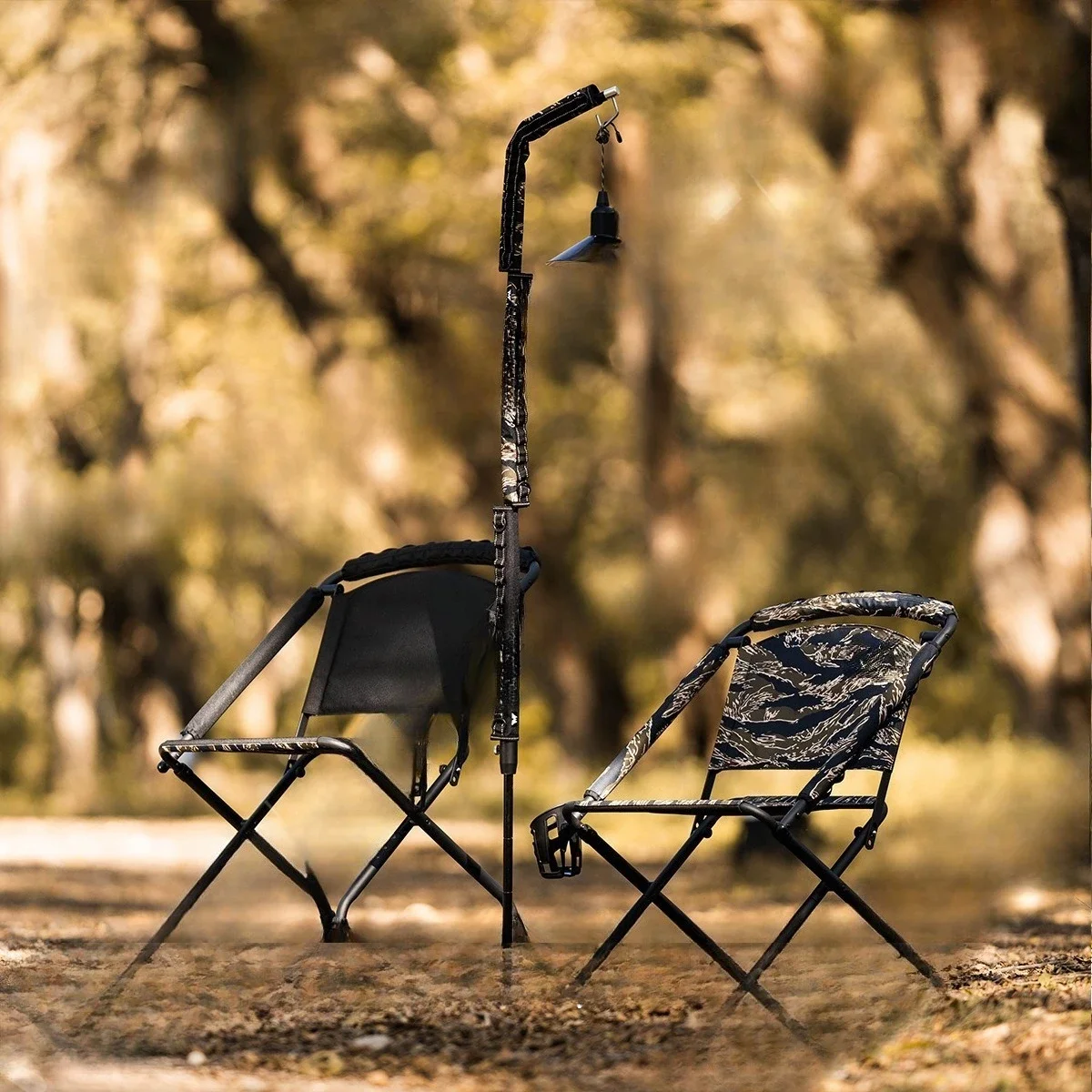 Outdoor camping chair height adjustable arc recreational fishing back  camping folding chair AB double-sided