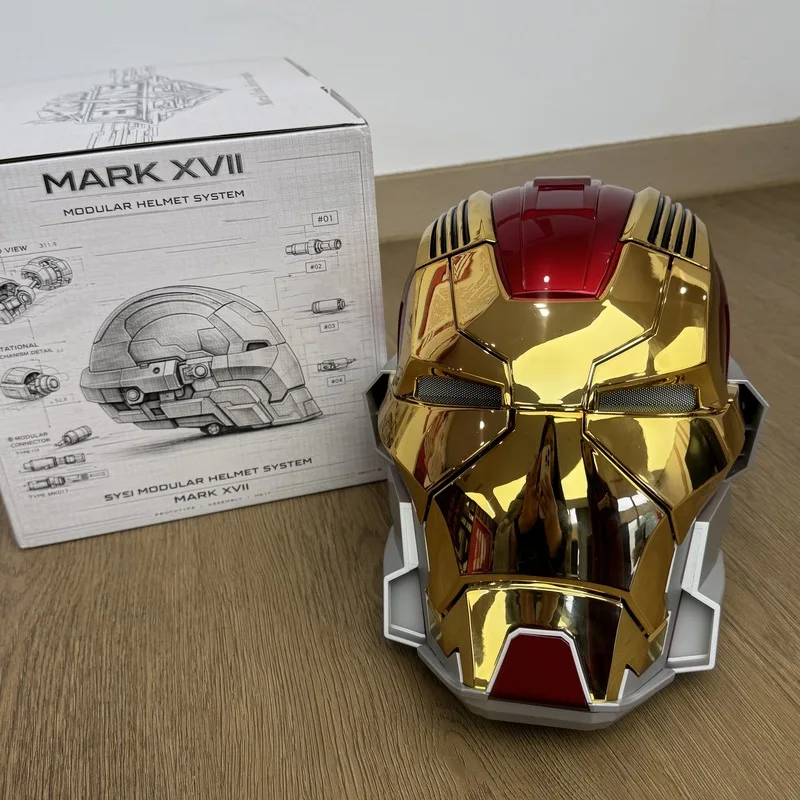 

Upgraded MK17 Iron Man Helmet Bluetooth Speaker Wearable Transform Jarvis Voice Control LED Light Water Mist Box Type C Custom