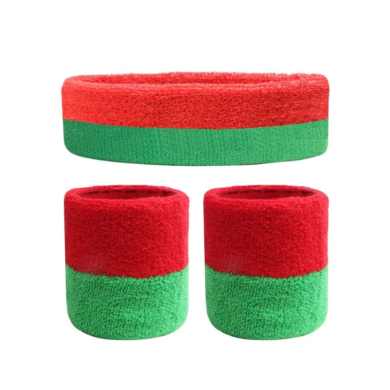 Headband & Wristbands Se with National Flag Tapered Style Boho Headbands for National Sports Events, Non-Slip Fabric Sweatband