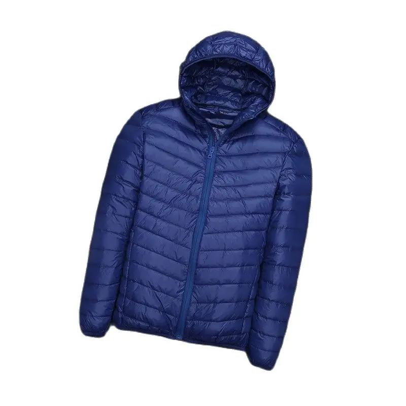 2021 autunno inverno piumino leggero da uomo Casual Slim con cappuccio cappotto caldo ultrasottile piumini d'anatra bianchi parka antivento