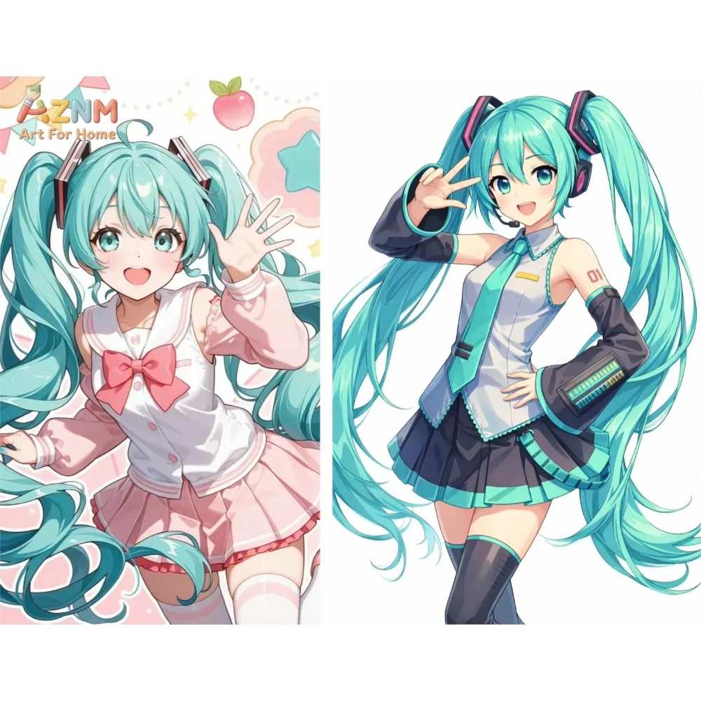 1/2 piezas de pintura en lienzo de Hatsune Miku, póster artístico moderno para pared, decoración para el hogar y la sala de estar, sin marco