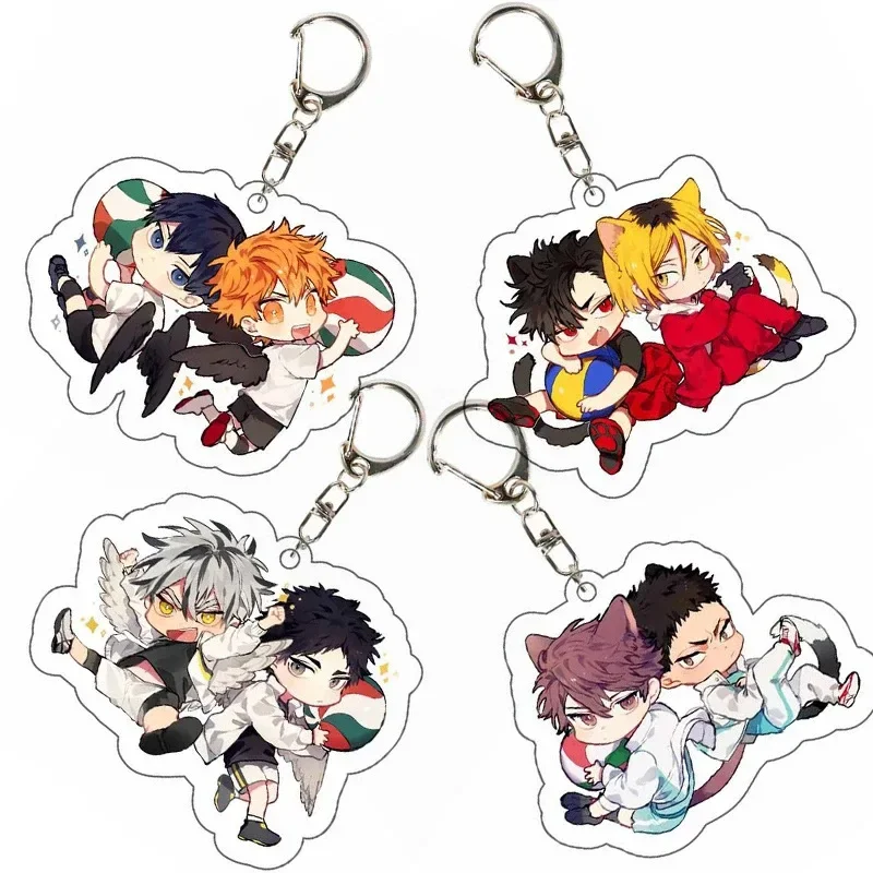 Hinata Hyuga Kageyama Tobio Azumane Asahi Anime Peripheral Keychain Acrylic Pendant Anime Keychain Collection Student Gifts