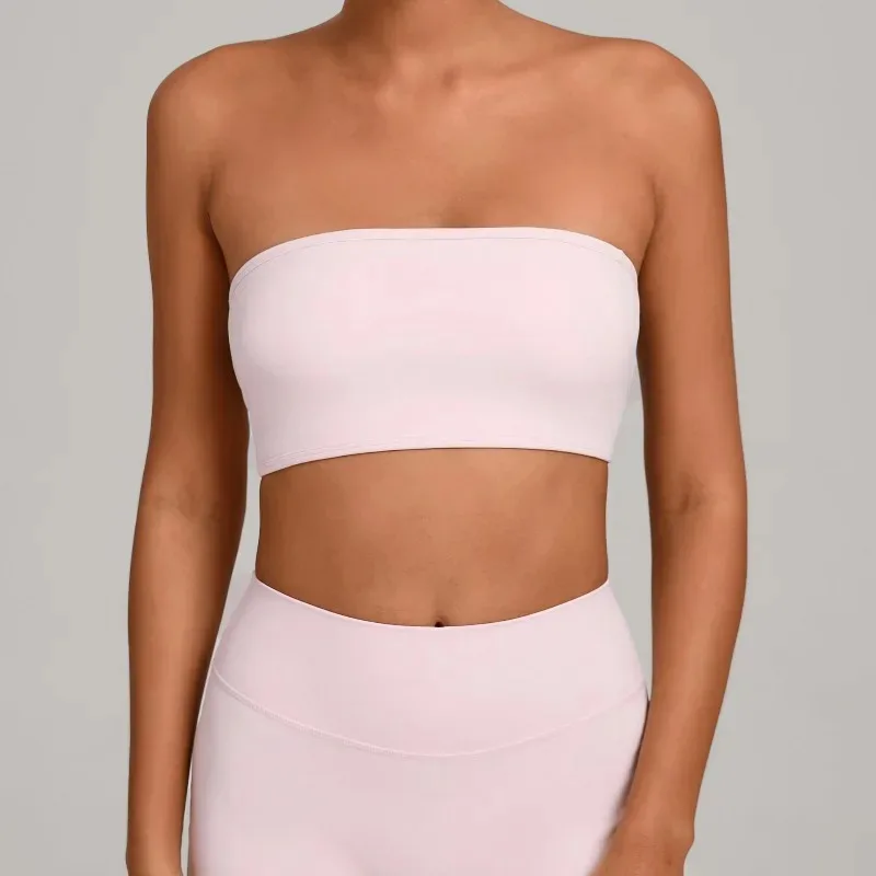 حمالة صدر لليوجا عارية للسيدات ضيقة ومضادة للوهج ملفوفة حول الصدر مع قمصان لياقة بدنية ملابس رياضية للجري في الهواء الطلق #5