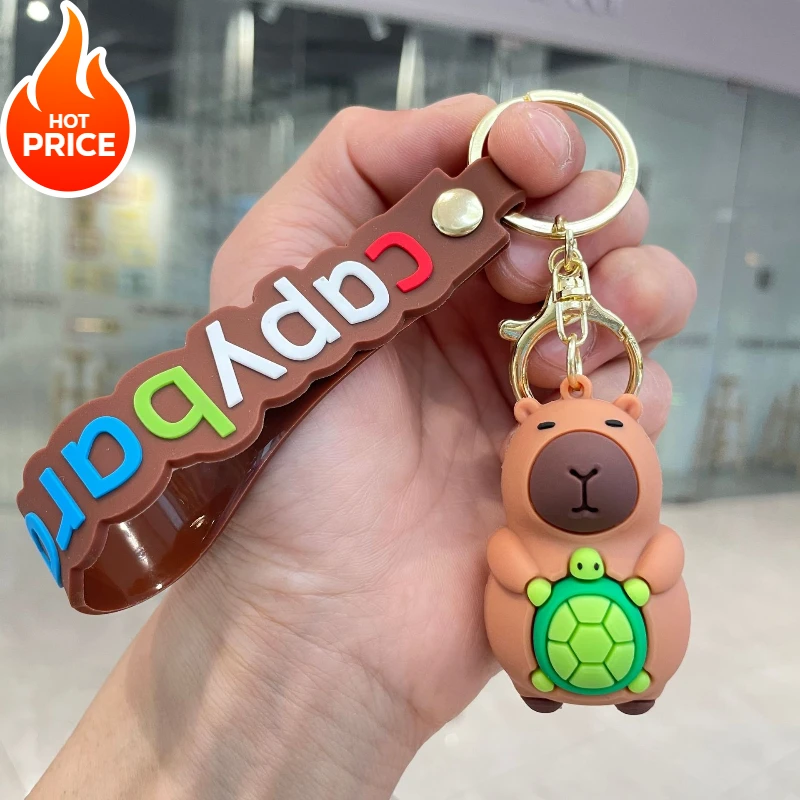 Capibala Water Dolphin Keychain Pendant Cartoon Doll Pendant Keychain Round Backpack Hook Small Gift  HOT SALE