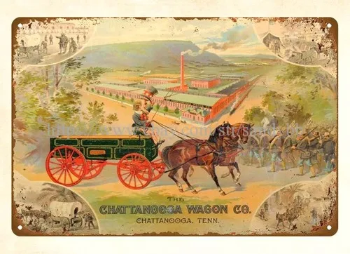 contemporary home decor Chattanooga Wagon Co metal tin sign