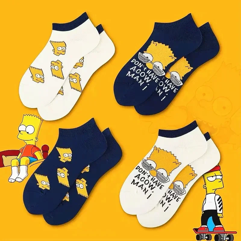 

1pairs Anime Simpsons Socks Cotton Deodorant Mid-tube Stockings Thickened Comfortable Sports Socks for Men Women