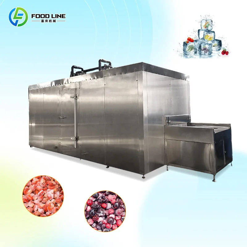 Individual Quick Freezing Tunnel Freezer for Food Processing Workshop Industrial High Efficiency IQF Tunnel Freezer Customized