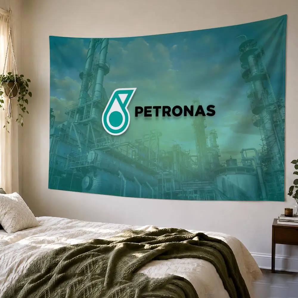 P-PETRONAS Logo Oil Modification Tapestry Bedroom Living Room Bar Party House Home Dorm Interior Wall Decor Background Banner