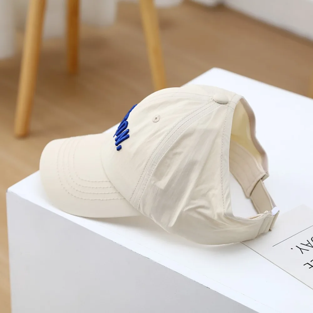 

Korean Style Half Empty Top Hat Letter Embroidery Shading Hat Summer Kid Sunhat No Top Beach Hat Quick-dry Children's Visor Hat