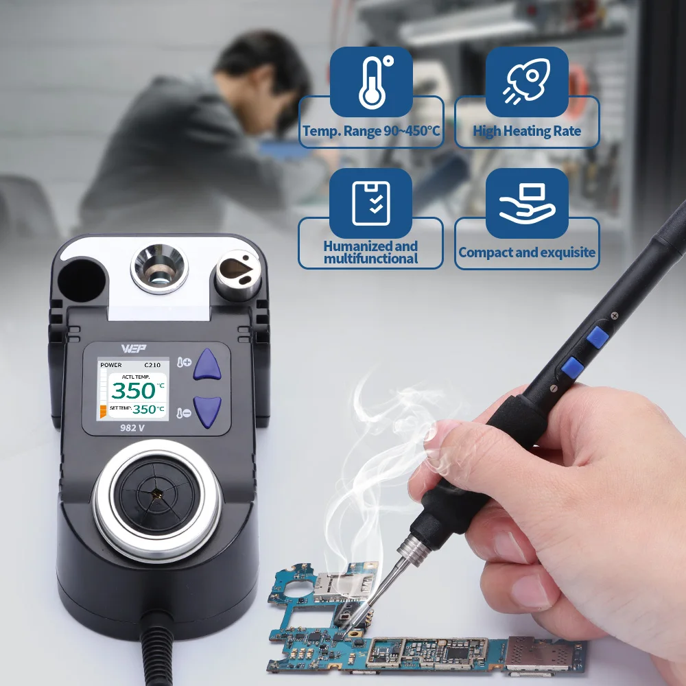 

Прецизионная паяльная станция WEP, портативный C245 C210, быстрый нагрев, светодиодный электрический паяльник, комплект для SMD PCB, инструмент для ремонта телефона