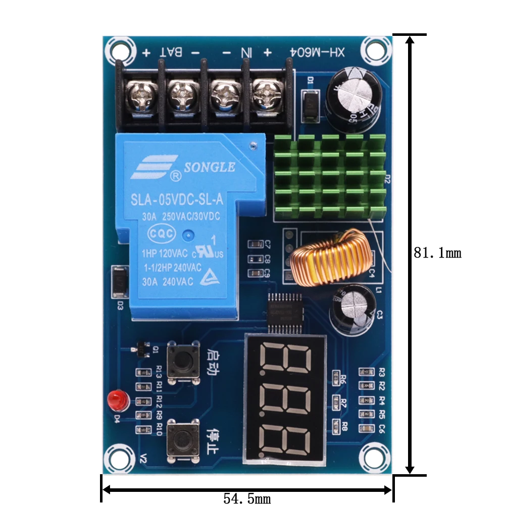 XH-M604 18650 Lithium Battery Charging Control Board DC 6-60V Li-ion Lead Acid Battery Charge Protection 12V Digital Voltmeter