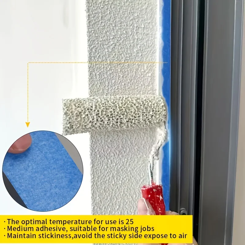 3 Pack Blue Painter Masking Tape 393.7in×30mm Easy Tear Residue-Free Decor Tape For Wall Ceiling Paint Edge Protection