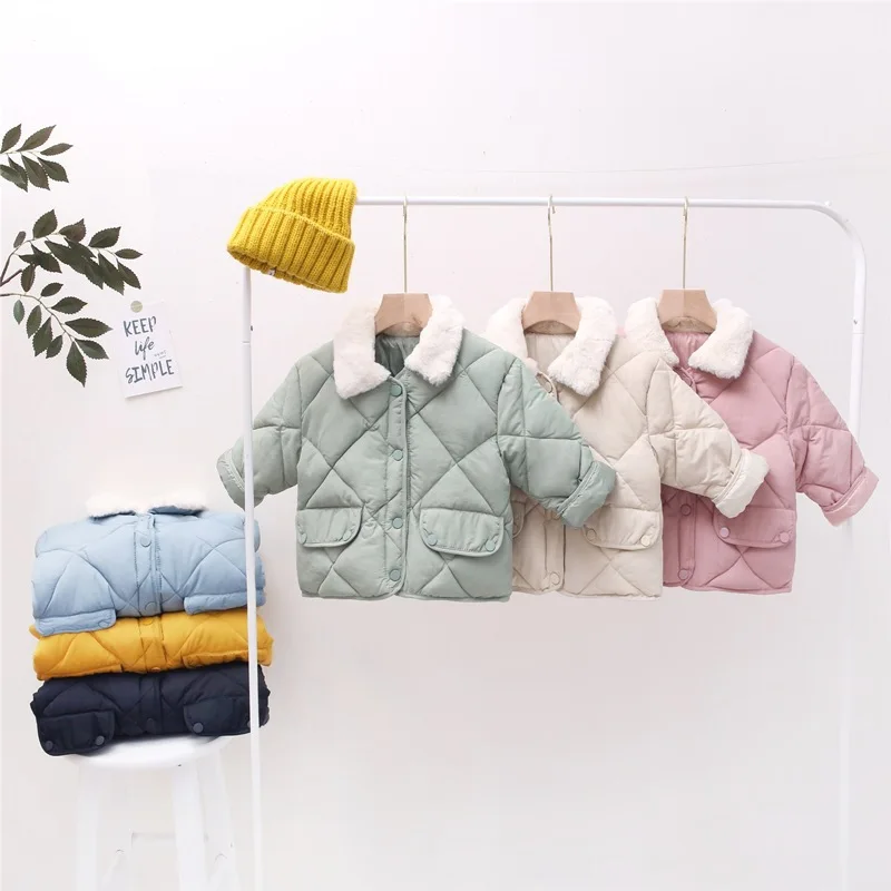 Autumn Winter Girls Coats Children Warm Cotton-padded Jacket Kids Diamond Outerwear Student Outdoor Warm Parkas Baby Clothing