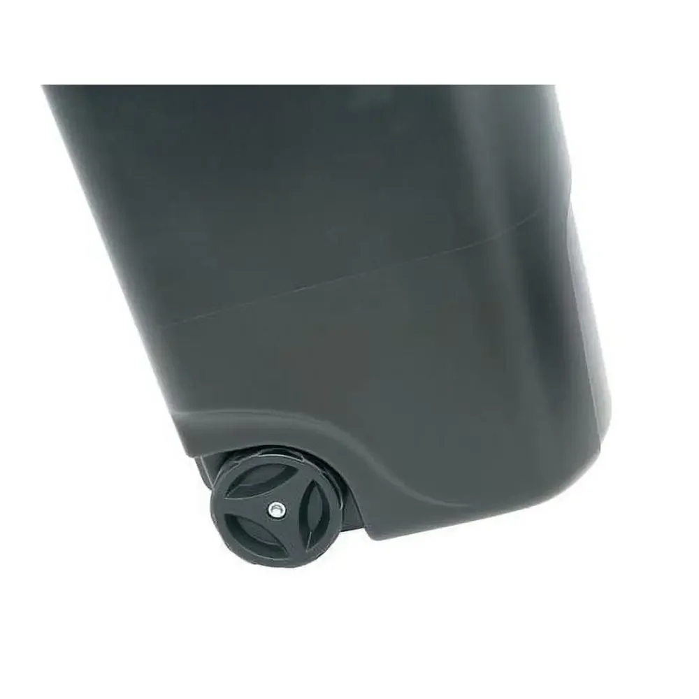 50 Gallon Wheeled Plastic Garbage Trash Can Home or Business Durable Shatterproof Snap-fit Lid Easy Transportation Black