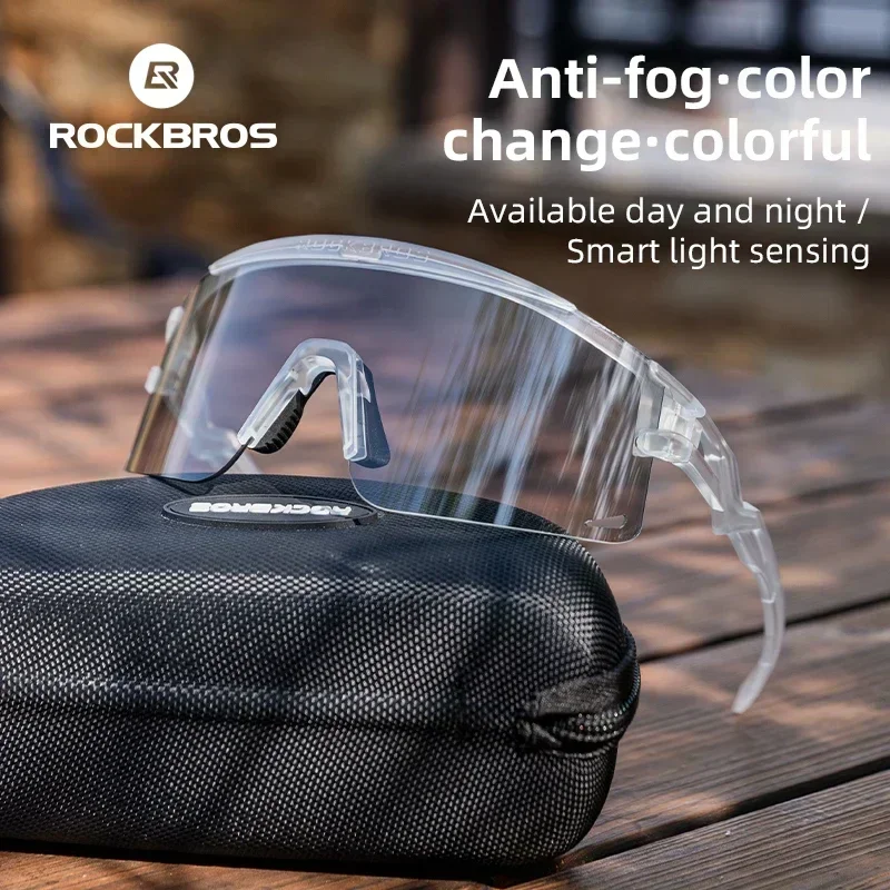 

ROCKBROS New Cycling Glasses Ultralight Photochromic Anti-Fog Cycling Sunglasses MTB Road Outdoor Sports UV Protection Goggles