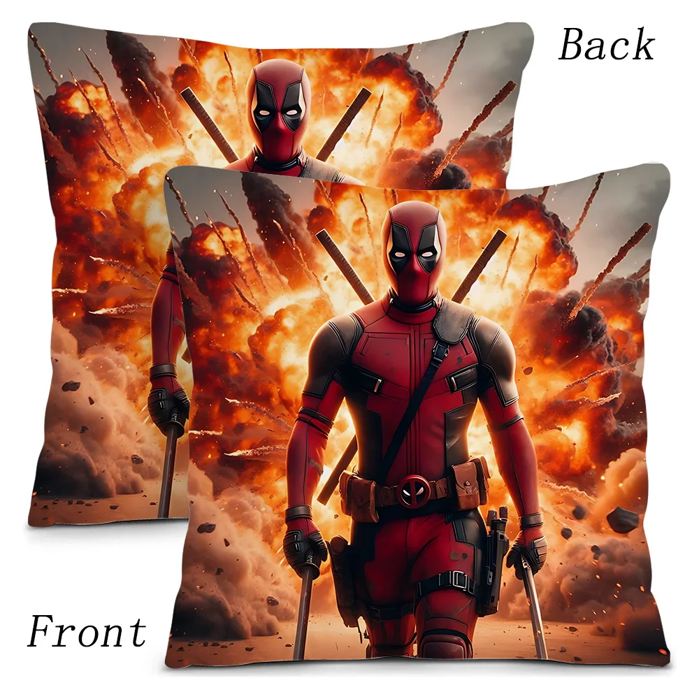 حار أنيمي Deadpools وسادة تغطي الكرتون أريكة ديكور المنزل على الوجهين الطباعة قصيرة أفخم لطيف غطاء الوسادة #5