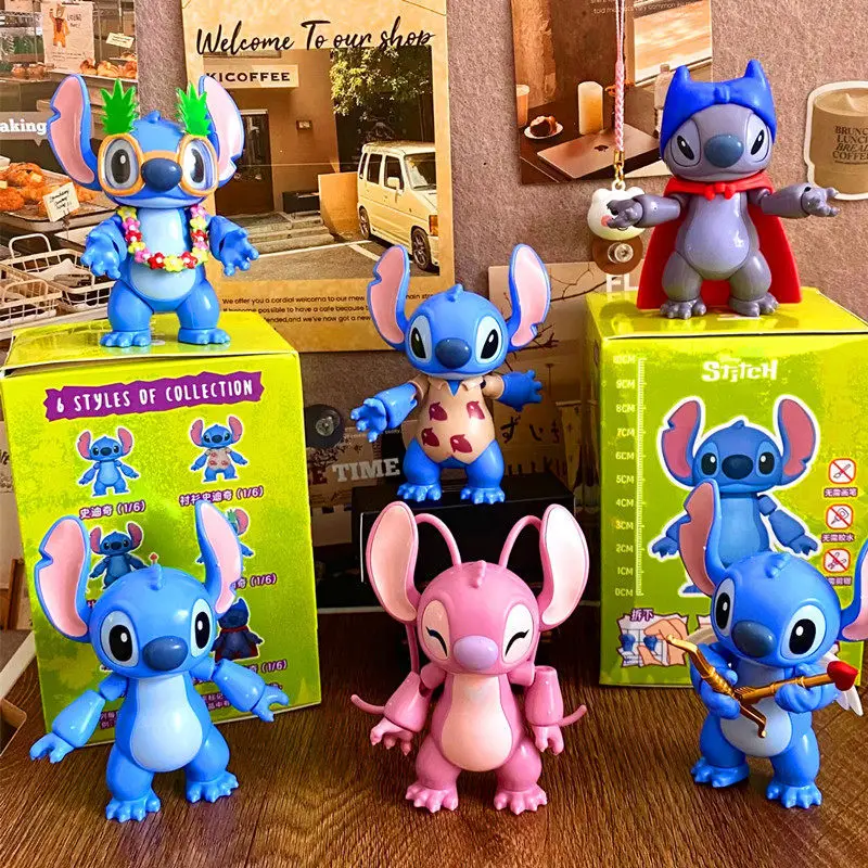 

Genuine Stitch Assembled Blind Box Action Figure Movable Joints Assembled Model Trendy Toy Mystery Box Surprise Collectible Gift
