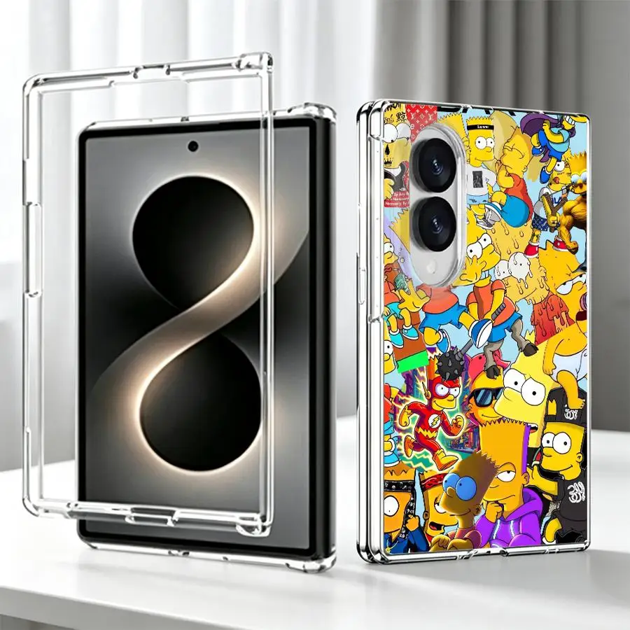 Transparent Soft Phone Cover Case for Samsung Galaxy Z Fold 8 ZFold8 S-SimpsonsS Home