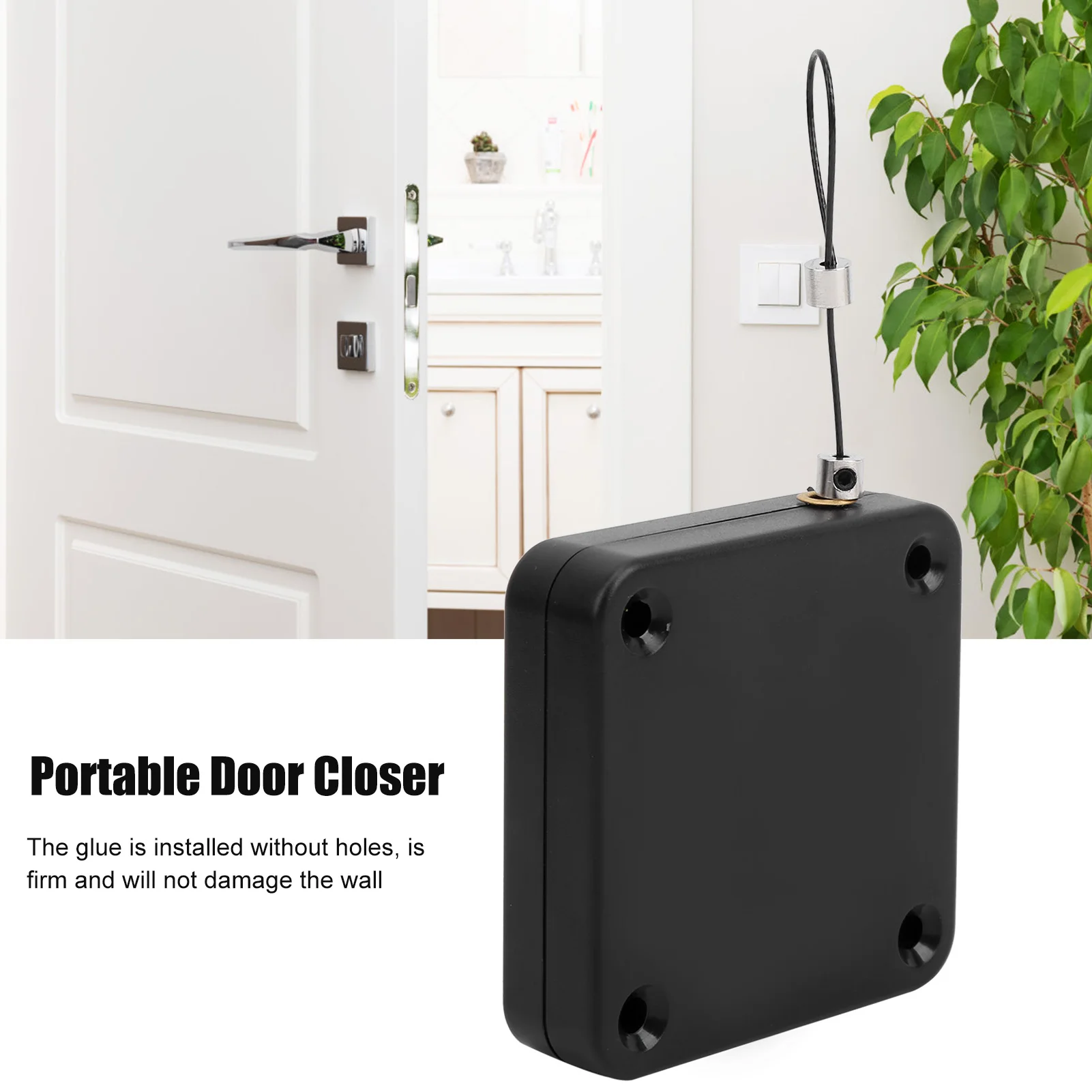 Automatic Door Closer Sensor Punch‑ Portable Small for Home  Doors Off Automatic Door Closer Sensor Door Closer
